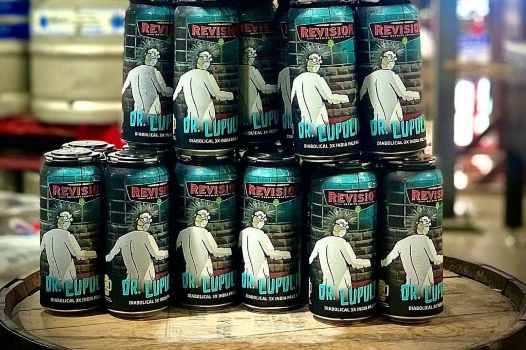 Beer cans drlupulinbeer_revisionbrewery_beercans