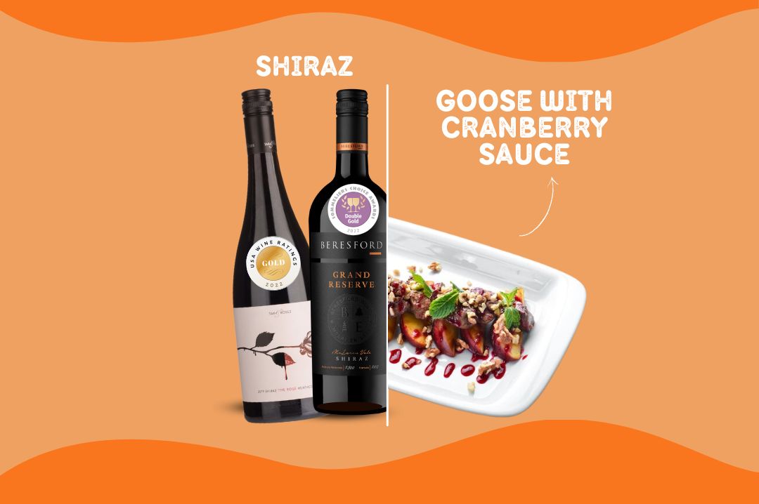 GOOSE/DUCK WITH CRANBERRY SAUCE and Shiraz